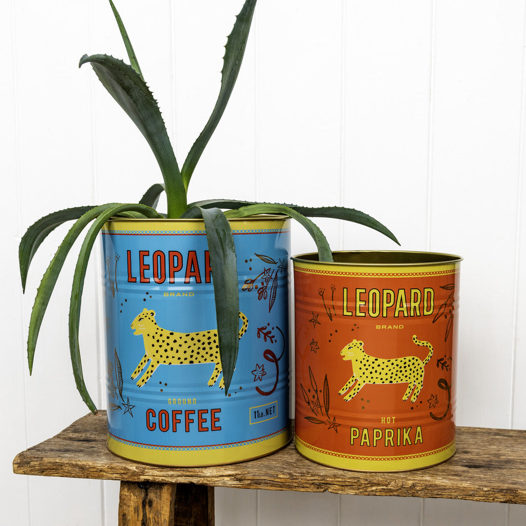 XL storage tins- "leopard"