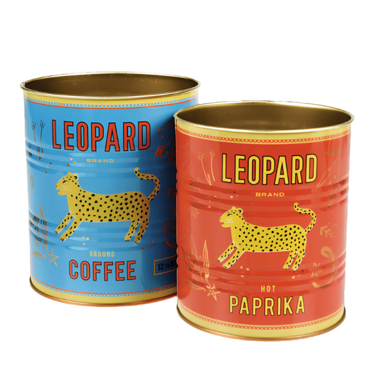 Small storage tins- "leopard"