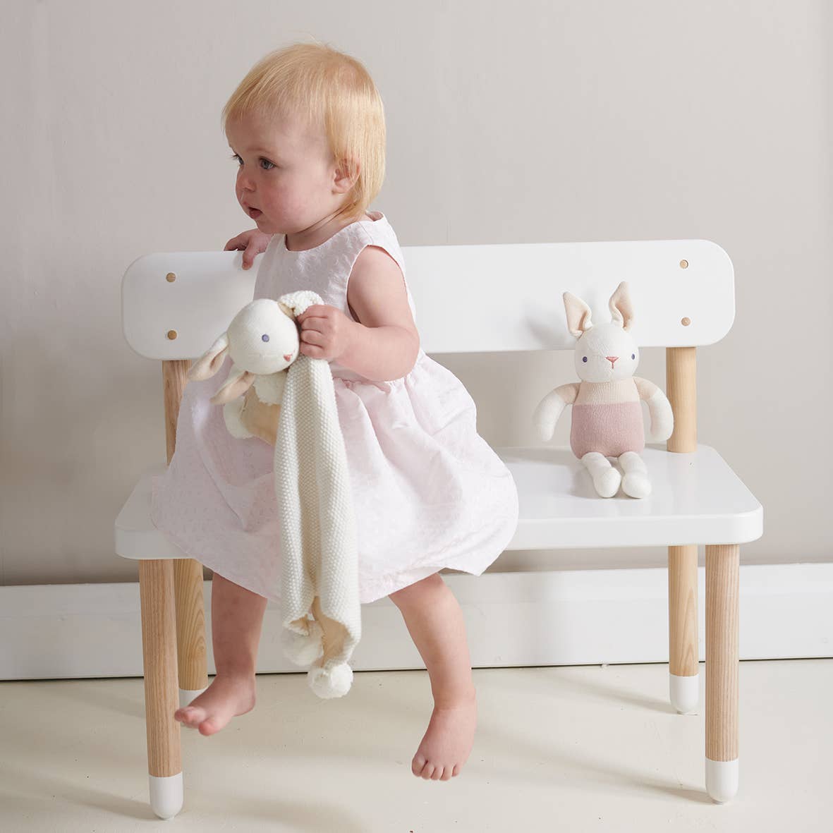 Baby Threads Cream Gift Set - Organic Rattle + Comforter