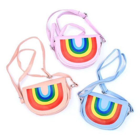 Rainbow Print Saddle Bag With Strap
