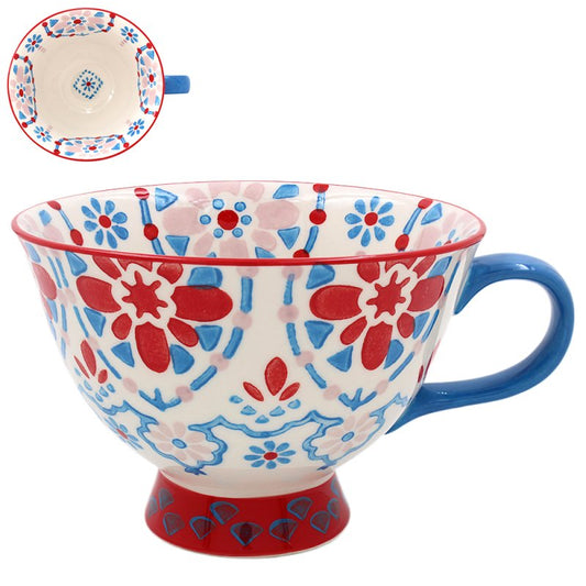 Red and blue Tuscan mug