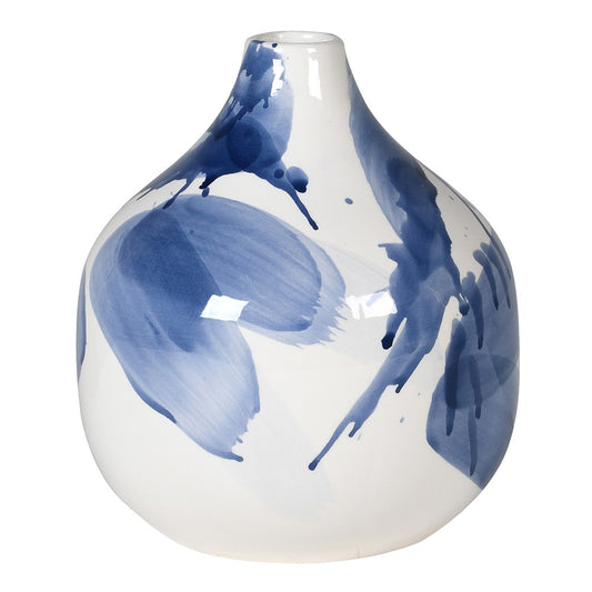 Indigo splash vase