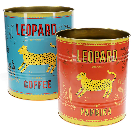 XL storage tins- "leopard"