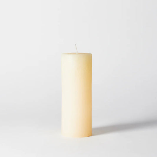 Rustic poured pillar candle- ivory