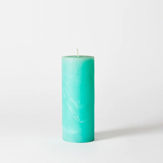 Rustic poured pillar candle- jade