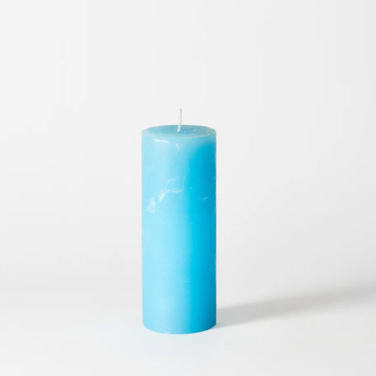 Rustic poured pillar candle- turquoise