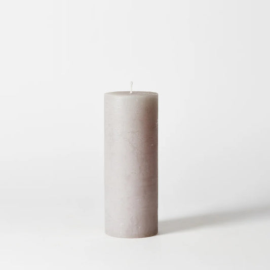 Rustic poured pillar candle- grey