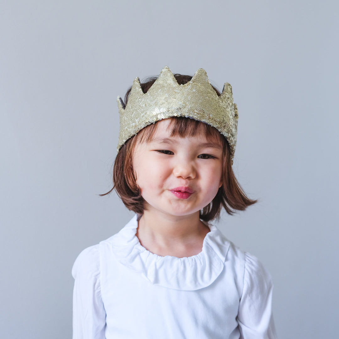 Gold sequin crown